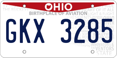 OH license plate GKX3285