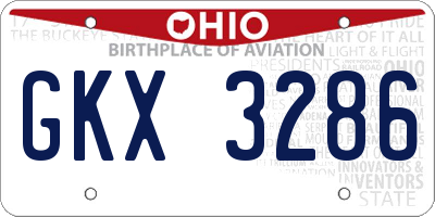 OH license plate GKX3286