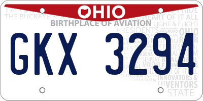 OH license plate GKX3294