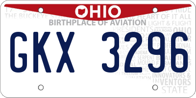 OH license plate GKX3296