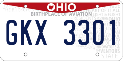 OH license plate GKX3301