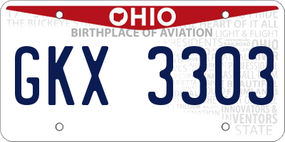 OH license plate GKX3303