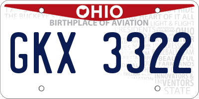 OH license plate GKX3322