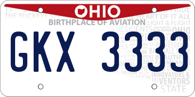 OH license plate GKX3333