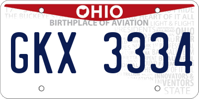 OH license plate GKX3334