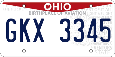 OH license plate GKX3345