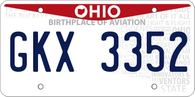 OH license plate GKX3352
