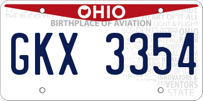 OH license plate GKX3354