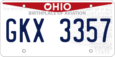 OH license plate GKX3357