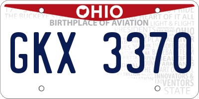 OH license plate GKX3370