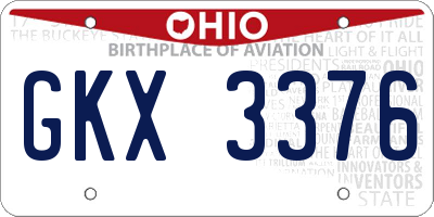 OH license plate GKX3376