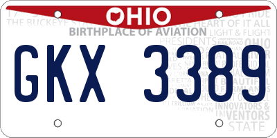OH license plate GKX3389