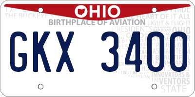 OH license plate GKX3400