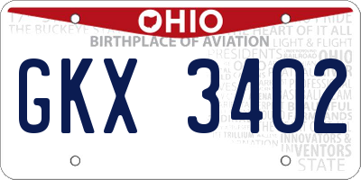 OH license plate GKX3402