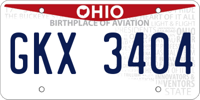 OH license plate GKX3404