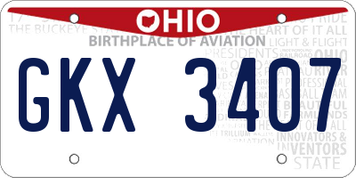 OH license plate GKX3407