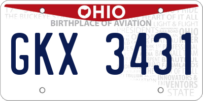 OH license plate GKX3431