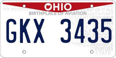 OH license plate GKX3435