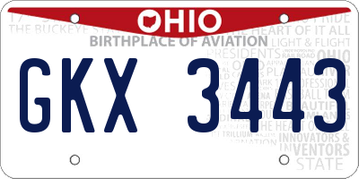 OH license plate GKX3443