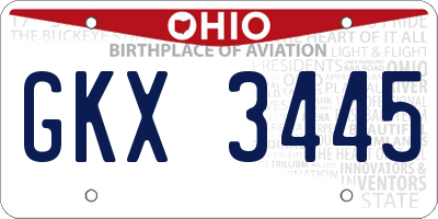 OH license plate GKX3445