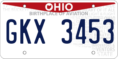 OH license plate GKX3453