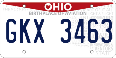 OH license plate GKX3463