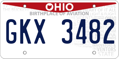 OH license plate GKX3482