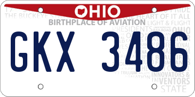 OH license plate GKX3486