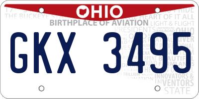 OH license plate GKX3495