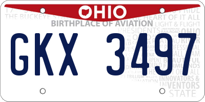 OH license plate GKX3497