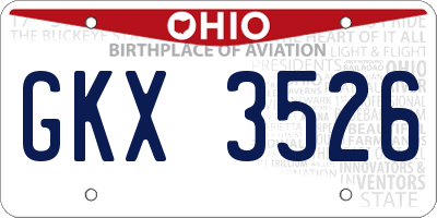 OH license plate GKX3526