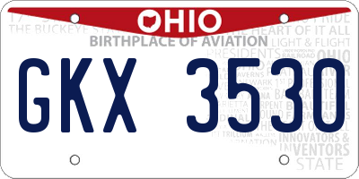 OH license plate GKX3530