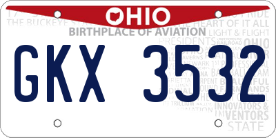 OH license plate GKX3532