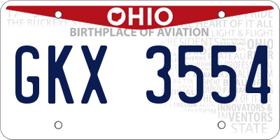OH license plate GKX3554