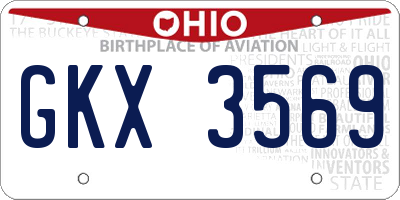 OH license plate GKX3569