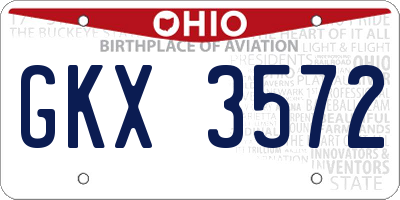 OH license plate GKX3572