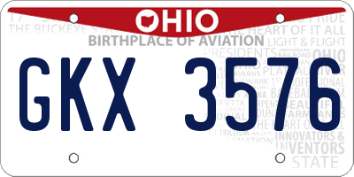 OH license plate GKX3576