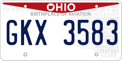 OH license plate GKX3583