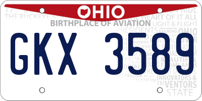 OH license plate GKX3589