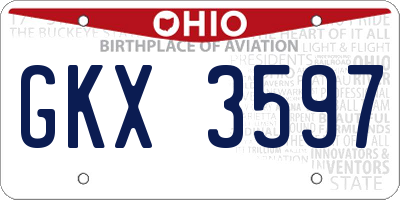 OH license plate GKX3597