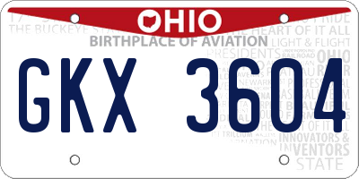 OH license plate GKX3604