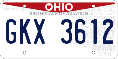 OH license plate GKX3612