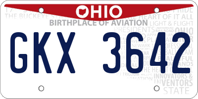 OH license plate GKX3642
