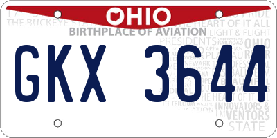 OH license plate GKX3644