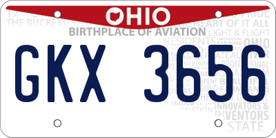 OH license plate GKX3656