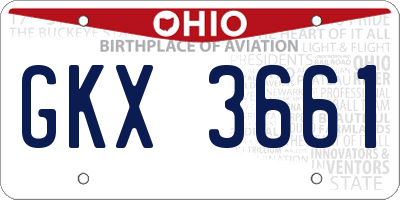 OH license plate GKX3661