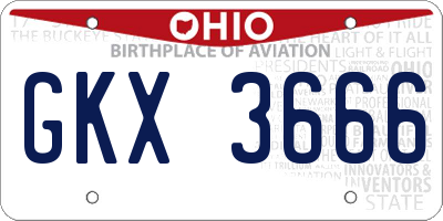 OH license plate GKX3666