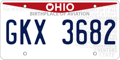 OH license plate GKX3682