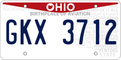 OH license plate GKX3712
