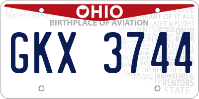 OH license plate GKX3744